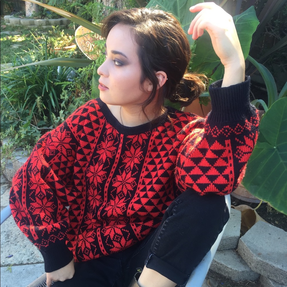 Vintage Print Sweater